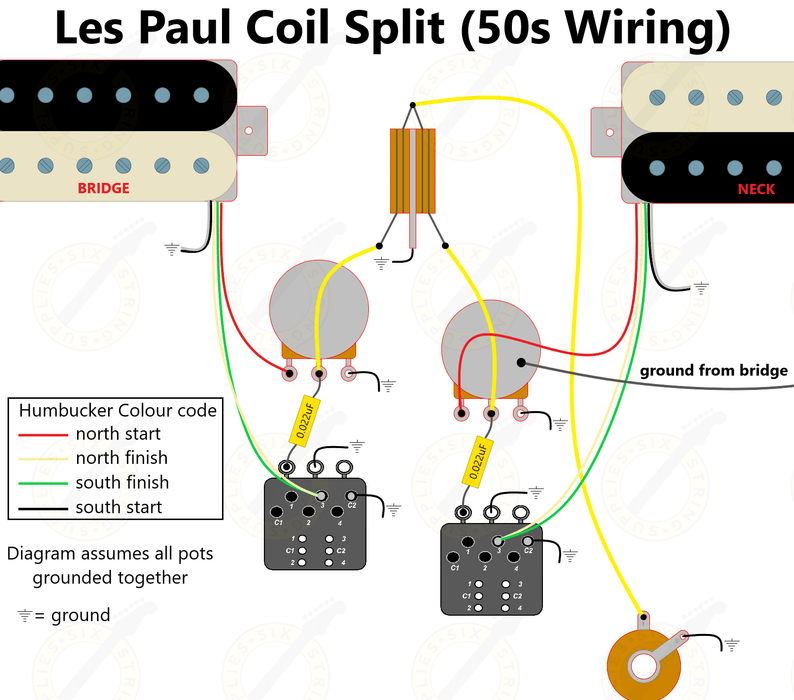 coil split les paul wiring