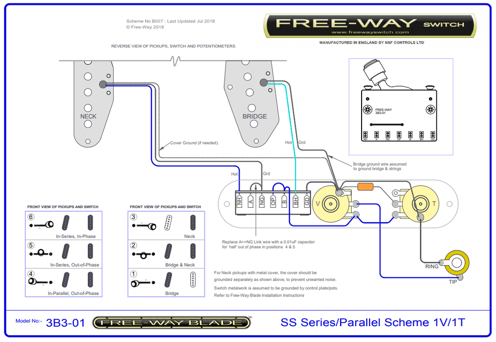 Free way Telecaster switch wiring diagram