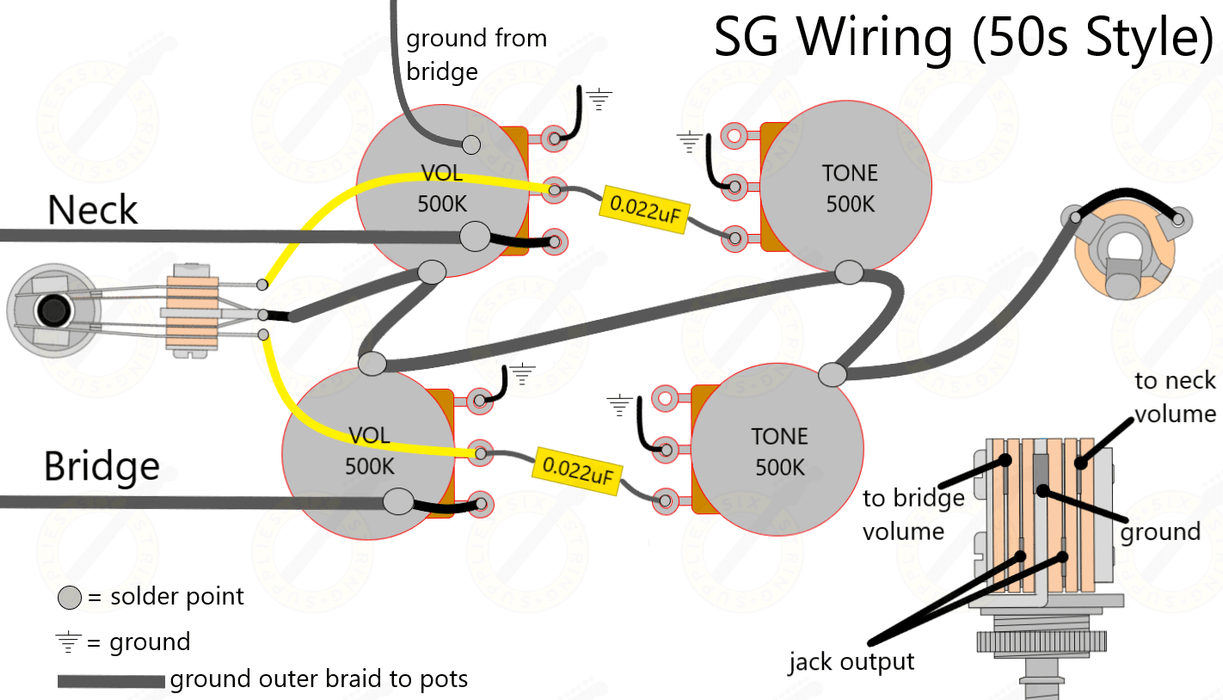 wiring diagram for SG guitar